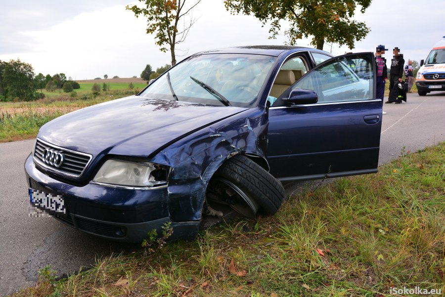 Audi zniszczone po wypadku (iSokolka.eu)
